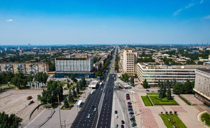 Середмістя Запоріжжя з висоти